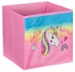 Cutie de depozitare pliabila pentru copii Unicorn 25x25x25 cm multicolor Multicolor 0.75 l