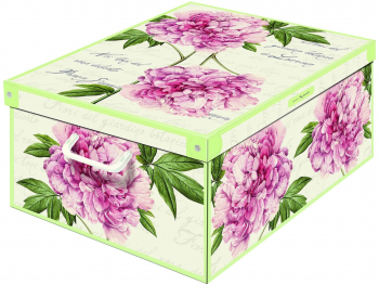 Cutie decorativa Peonie din carton 50 x 39 x 24 cm cu capac 
