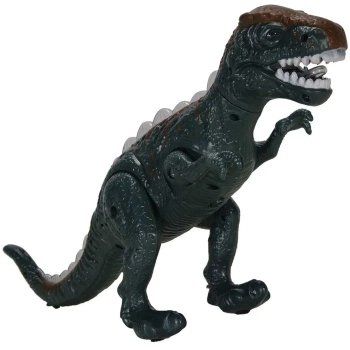 Figurina Dinozaur T Rex cu sunet lumina si miscare 35 cm verde Figurina Dinozaur T-Rex 