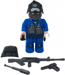 Figurina Lego Ofiter de politie cu caine si accesorii 12x4x12 cm 