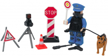 Figurina Lego Politist Rutier cu caine si accesorii 12x4x12 cm 