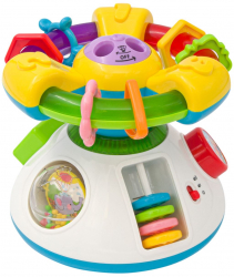 Jucarie interactiva 2 in 1 cu volan lumini sunete si proiectii multicolor 