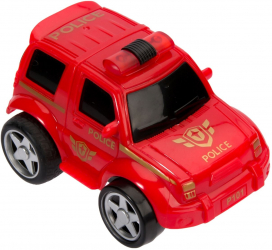 Masinuta de politie din plastic rosie 10 cm 