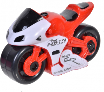 Motocicleta de curse pentru copii rosu/alb plastic 10 x 4 x 5 cm 