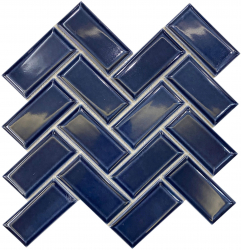 Mozaic ceramic 27.4 x 27.9 cm Dark Blue Chevron albastru 