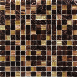 Mozaic pasta de sticla 32.7 x 32.7 cm maro/negru 