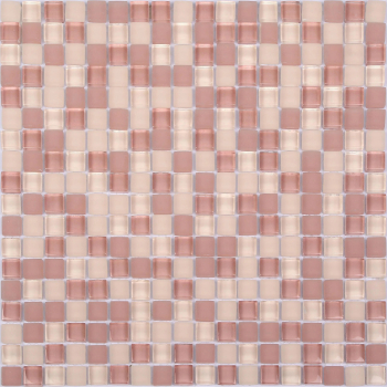 Mozaic sticla 30 x 30 cm Candy alb/roz 