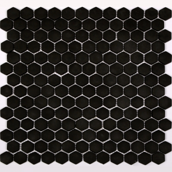 Mozaic sticla reciclata 29.5 x 30 cm Hexa negru 