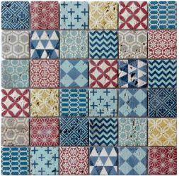 Mozaic travertin 30 x 30 cm multicolor 