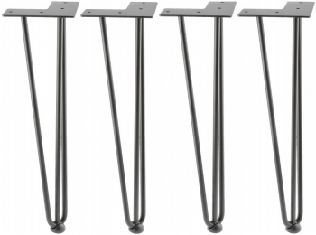Picior de masa Arto cu 3 tije D12 mm finisaj negru mat H 406 mm set 4 bucati 