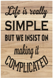 Placa decorativa lemn Simple life 20 x 30 cm 