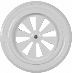 Rozeta cu grila ventilatie tabla emailata FI D 120 mm alba 