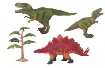 Set de joaca colectie Dinonsaur Era 3 dinozauri si un copac +3 ani Multicolor 