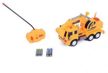 Set de joaca Masina utilitara cu telecomanda RC si 5 baterii din plastic Galben 