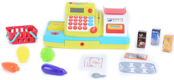 Set de joaca pentru copii casa de marcat galbena cu accesorii multicolore incluse plastic Galben 