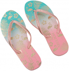 Slapi de dama colorati cu imprimeu Tropical Dream 40-41 