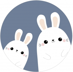 Tablou canvas Bunnies diametru 30 cm 