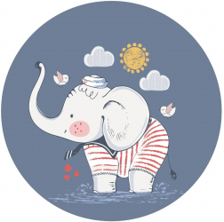 Tablou canvas Elephant diametru 30 cm 