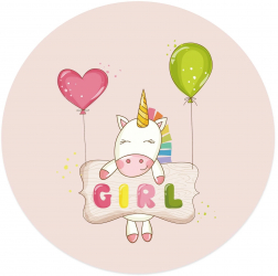 Tablou canvas Unicorn diametru 30 cm