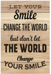 Tablou decorativ lemn Smile 20 x 30 cm 