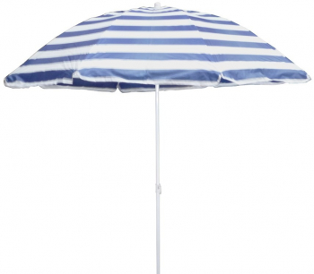Umbrela terasa gradina B and Q Lines structura metal rotunda 180 cm albastru/alb Albastru/Alb Mobilier Gradina