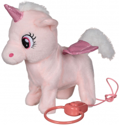 Unicorn de jucarie roz cu sunet si miscare usoara baterii incluse 