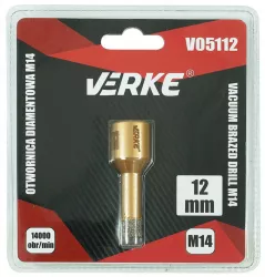 Carota diamantata pentru piatra gresie si beton 12mm M14 V05112 Verke 