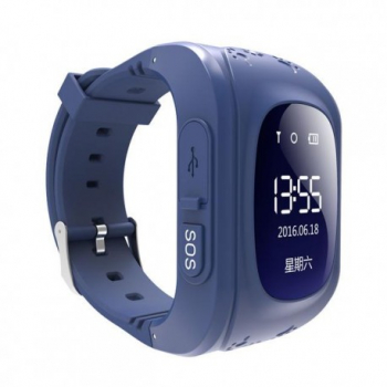 Ceas Smartwatch pentru Copii Albastru Inchis Q50 Slot Cartela SIM GPS Tracker Buton Urgenta SOS Monitoriza 