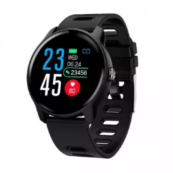 Smartwatch Techstar® S08 Negru Unisex Waterproof IP68 BT 4.0 Ecran 1.3 inch Conectare Android si iOS 