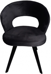 Scaun Prestige Veluto Studio Casa spatar si sezut din catifea rezistent la apa structura lemn Negru 