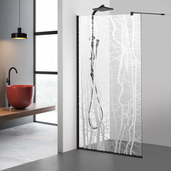 Paravan dus walk-in Aqua Roy Black model Manhattan incolor 70x195 cm sticla 8 mm clara securizata anticalcar 