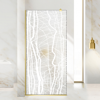 Paravan dus walk-in Aqua Roy Gold model Manhattan alb 80x195 cm sticla 8 mm mata securizata anticalcar 