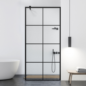 Paravan dus walk-in Aqua Class Black model Mode negru 70x195 cm sticla clara securizata anticalcar 
