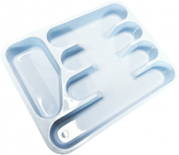 Suport tacamuri din plastic cu 5 compartimente albastru deschis 32.5 x 25.5 x 4 cm 