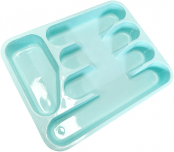 Suport tacamuri din plastic cu 5 compartimente vernil 32.5 x 25.5 x 4 cm 