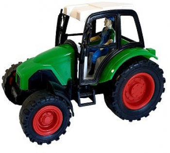 Tractor verde cu mecanism 13 x 8 x 10 cm 