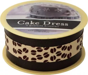 Banda decorativa Cake Dress pentru torturi si prajituri 4.5cm x 20m Candy Maron Cafea 