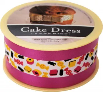 Banda decorativa Cake Dress pentru torturi si prajituri 4.5cm x 20m Candy Roz 