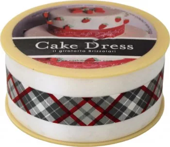 Banda decorativa Cake Dress pentru torturi si prajituri 4.5cm x 20m Christmas Argintiu 