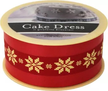 Banda decorativa Cake Dress pentru torturi si prajituri 4.5cm x 20m Traditional Rosu 