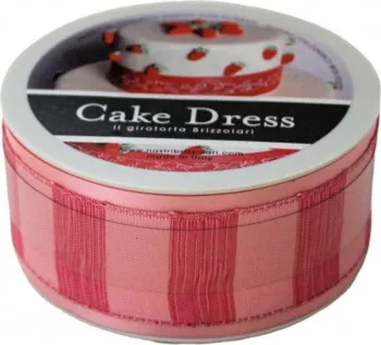 Banda decorativa textila Cake Dress pentru torturi si prajituri 4.5cm x 10m Champagne roz 