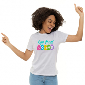 Tricou personalizat dama EGG HUNT SQUAD Alb Marime S 