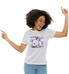 Tricou personalizat dama IEPURAS SI OUA DE PASTE Alb Marime XL 