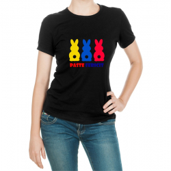 Tricou personalizat dama PASTE FERICIT Negru Marime XL 