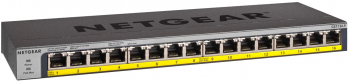 Switch NetGear ProSAFE GS116LP 16 x 10/100/1000 Mbps Gigabit Ethernet POE/POE+ 76W Desktop/Wall-mount/Rackmount ProSAFE Lifetime 