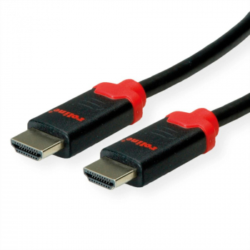 Cablu HDMI 10K@30Hz/4K@240Hz HDR T-T 3m Negru/Rosu Roline 11.04.5943 
