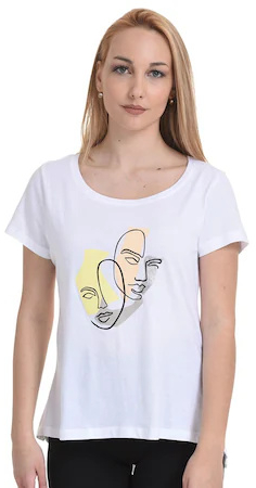 Tricou de dama Biston 45106001 S bumbac alb 