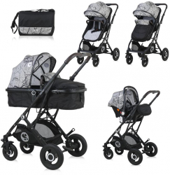 Carucior Set Sena cos auto inclus cadru din aluminiu Grey Marble New 