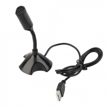 Microfon Techstar® Desktop de Birou cu Suport Conexiune USB Plug and and Play Negru 