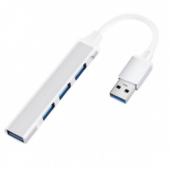 USB HUB Techstar® Diviso USB 3.0 la 4 x USB 3.0 Aluminium Compact Usor Plug and and Play Argintiu 